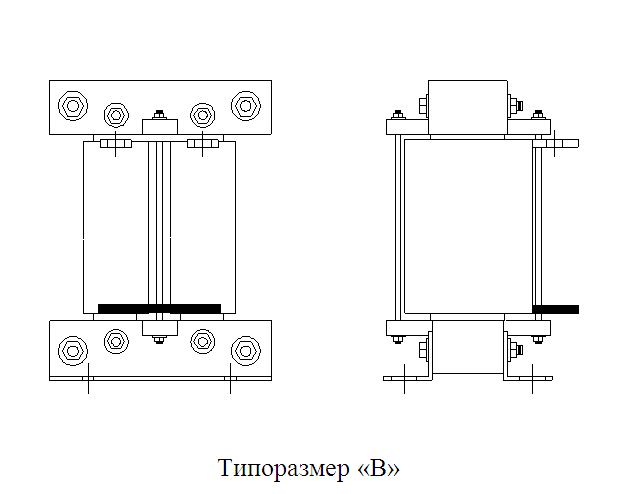 Габаритные размеры дросселей цепи постоянного тока серии ФПТ и СТА-ФПТ